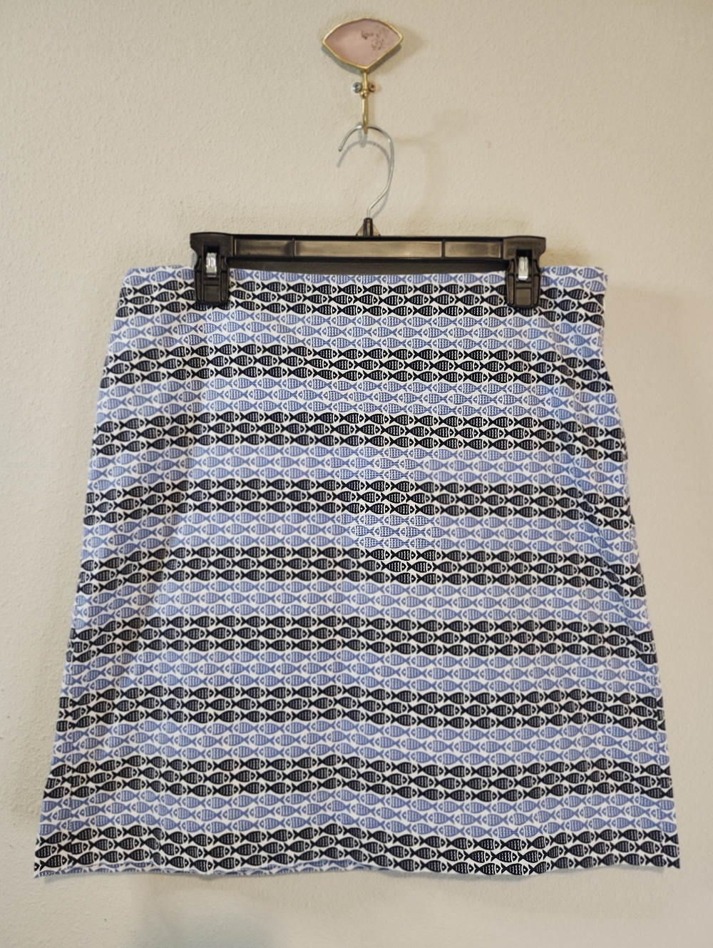 Talbots Blue Ombre Fish Print Cotton A-Line Skirt Size 10 Coastal Casual Design - Picture 3 of 6